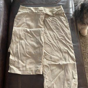 Tan pinstripe dress pants